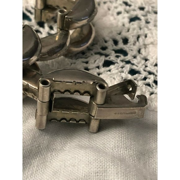 Heavy Vintage Handcrafted Sterling Link Bracelet - Picture 4 of 4